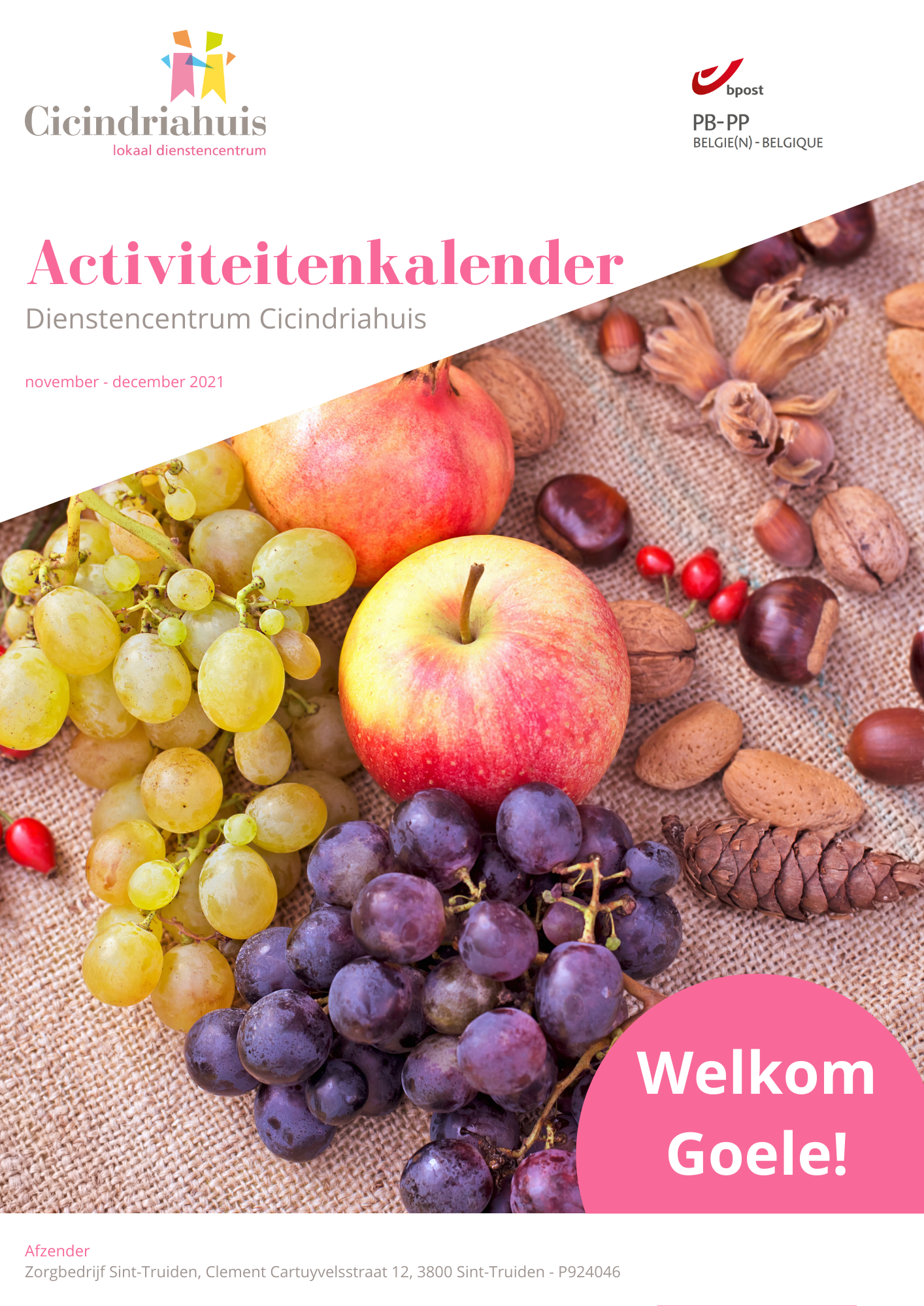 Activiteitenkalender Cicindriahuis november december 2021